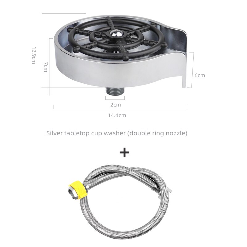 Faucet Glass Rinser For Kitchen Sink Automatic Cup Washer Bar Glass Rinser Coffee Pitcher Wash Cup Tool Kitchen Sink Accessories: SET 1