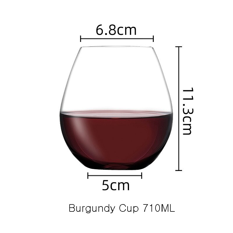 Turkish Lead-free Crystal Whiskey Glass, Home Classical Wine Glass Bar: Burgundy Cup 710ML