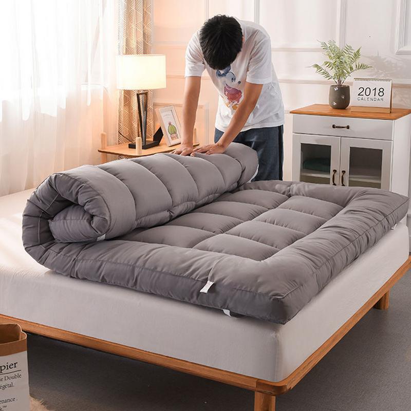 Matelas de tatami simple et double pour adultes, surmatelas doux et confortable, chambre à coucher, optique, 10cm, double, reine, king size