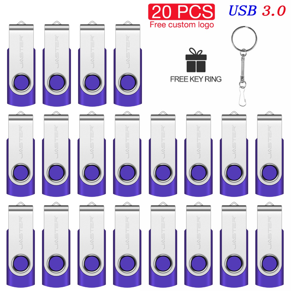 USB3.0 20 PCS Lot USB 3.0 Flash Drive 128GB Free Custom Logo Memory Stick 64GB Key Chain Pen Drive 32GB Colorful Pendrive U Disk: PURPLE / 8 GB