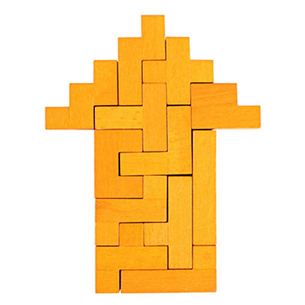 13Pcs Houten Blok Brain Teaser Puzzel Vroege Educatief Speelgoed Kids Pre-School Kleurrijke 3D Puzzel Tangram math Speelgoed