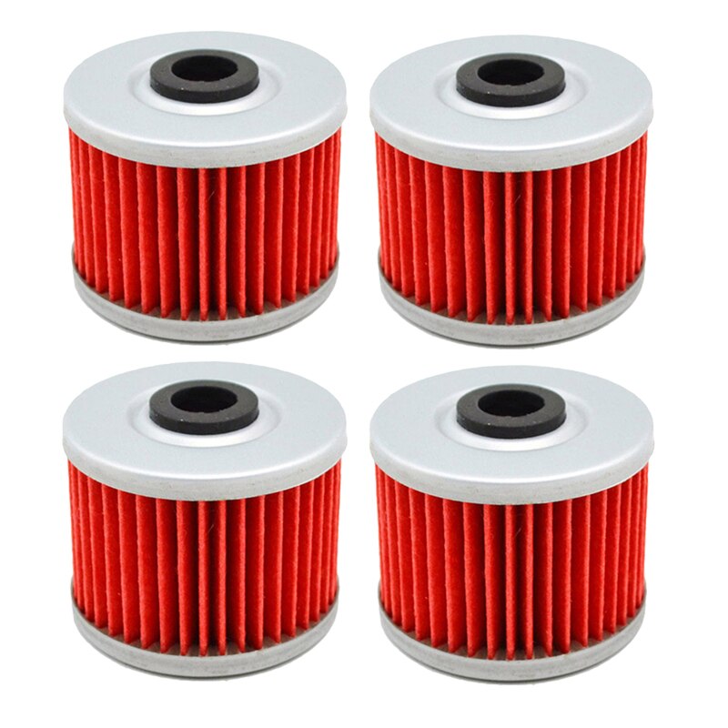 Filtre à huile moteur de moto, pour kawasaki klx 250r klx 250s klx 250sf klx 250 klx 450r kfx 450r , suzuki drz 110 , polaris 500: 4 pièces rouges