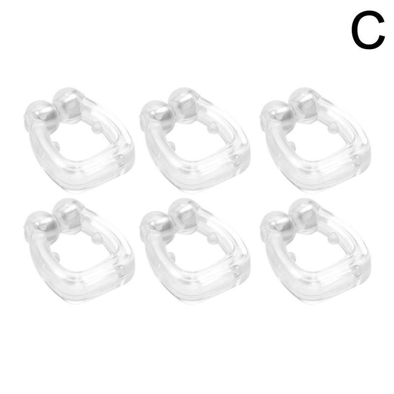 2/4/6 stk silikone magnetisk anti snorke stop snorken enhed vagt sove søvn klip pleje nat sund næse apnø hjælpebakke  m1 k 5: C