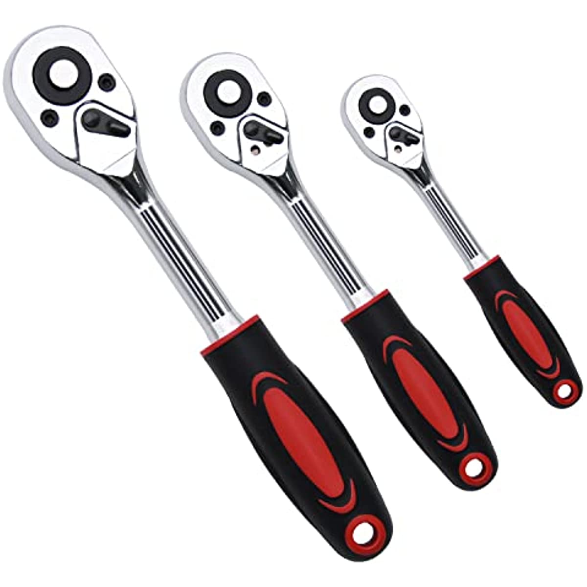 Drive Ratchet Handle, Heavy Duty Ratchet Set, Quick-release Reversible, Premium Chrome Vanadium Steel Construction