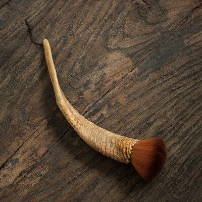 Bambus wurzel Tee pinsel Tee stift Tee besen kehren werkzeuge Kein haarausfall ziege Horn reinigung pinsel Kung Fu Tee zeremonie zubehör: E  Ziege Horn