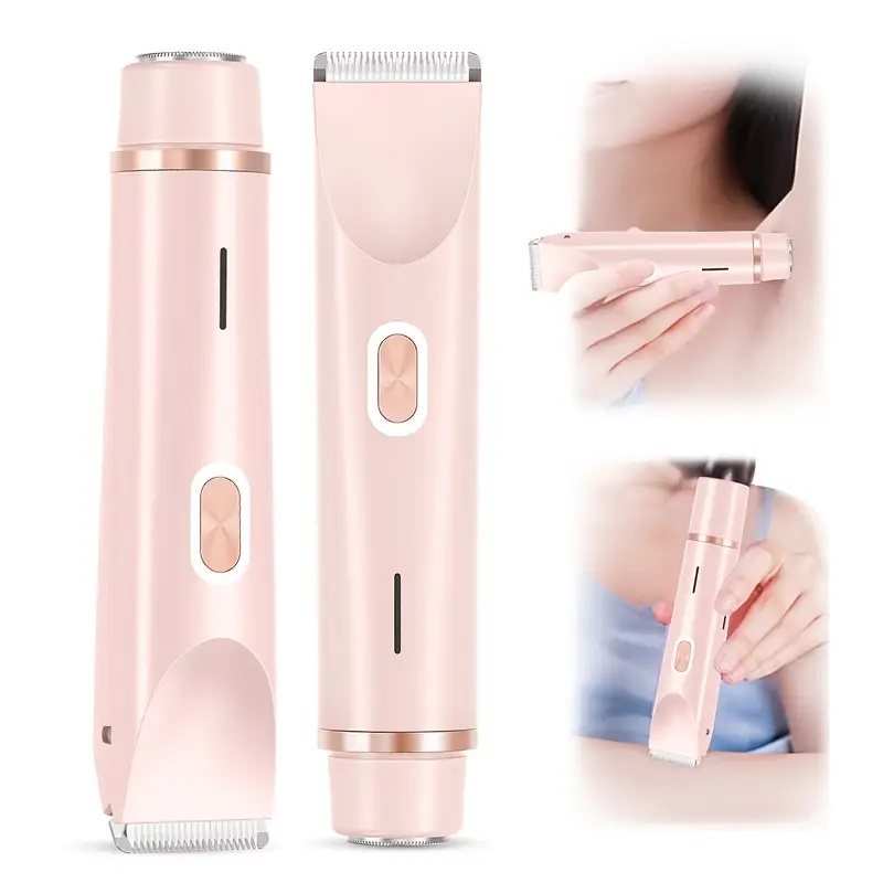 2-in-1 elektrisch scheerapparaat voor dames met dubbele kop, elektrische tondeuse voor dames, elektrische trimmer voor dames, ideaal nieuwjaarscadeau