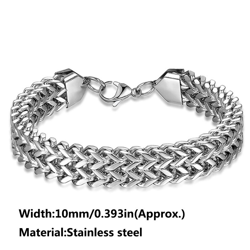 Mannen Biker Fiets Motorfiets Slot Ketting Armband Punk Titanium Stalen Armband Mannen Armband Mannen Sieraden Trendy Armband: 1