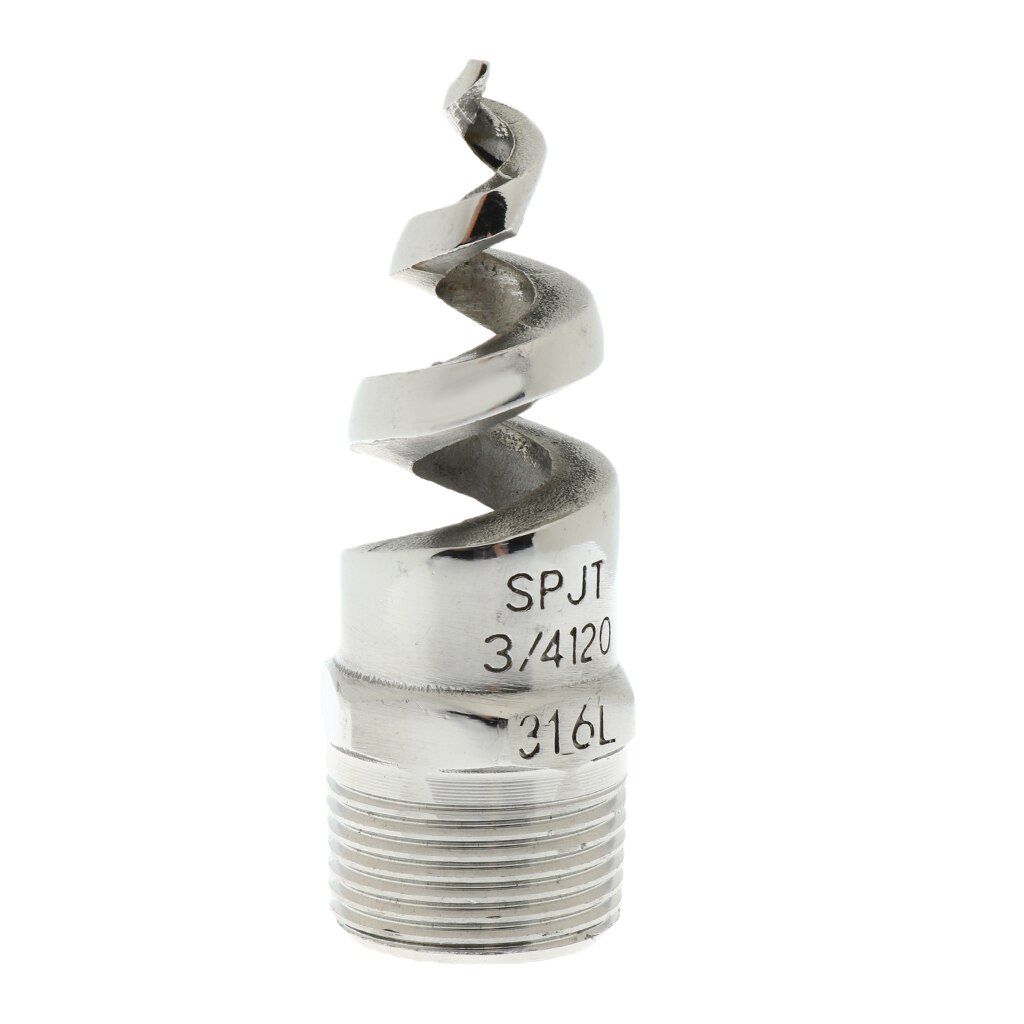 3/4 Inch Male Thread 316 Stainless Steel Spiral Spray Jet Nozzle 120-Degree - Easy to Install