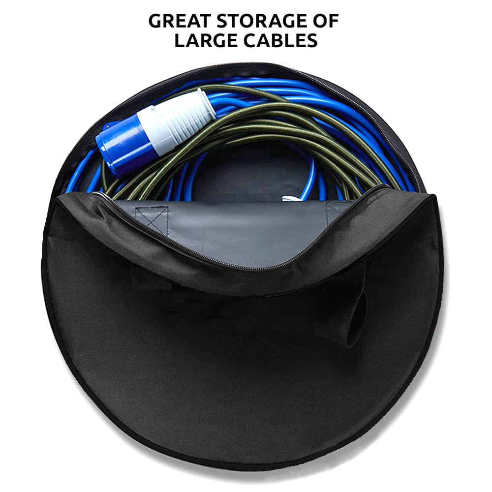 Car RV Caravans Wire Cable Harness Storage Bag Case Motorhome Gardening Portable Heavy Duty Cable Organizer RV Parts Black