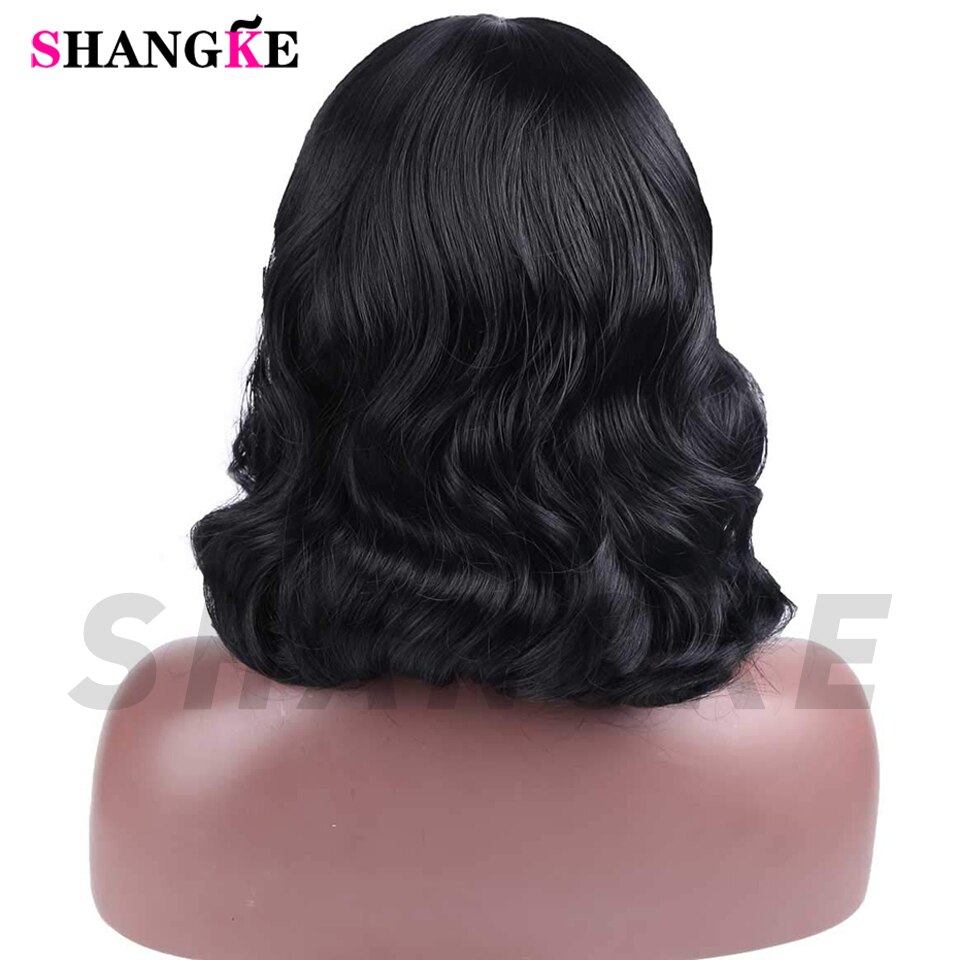 Pelucas de estilo Rockabilly para mujer, peluca retro con flequillo, cabello ondulado sintético resistente al calor, pelo africano y americano