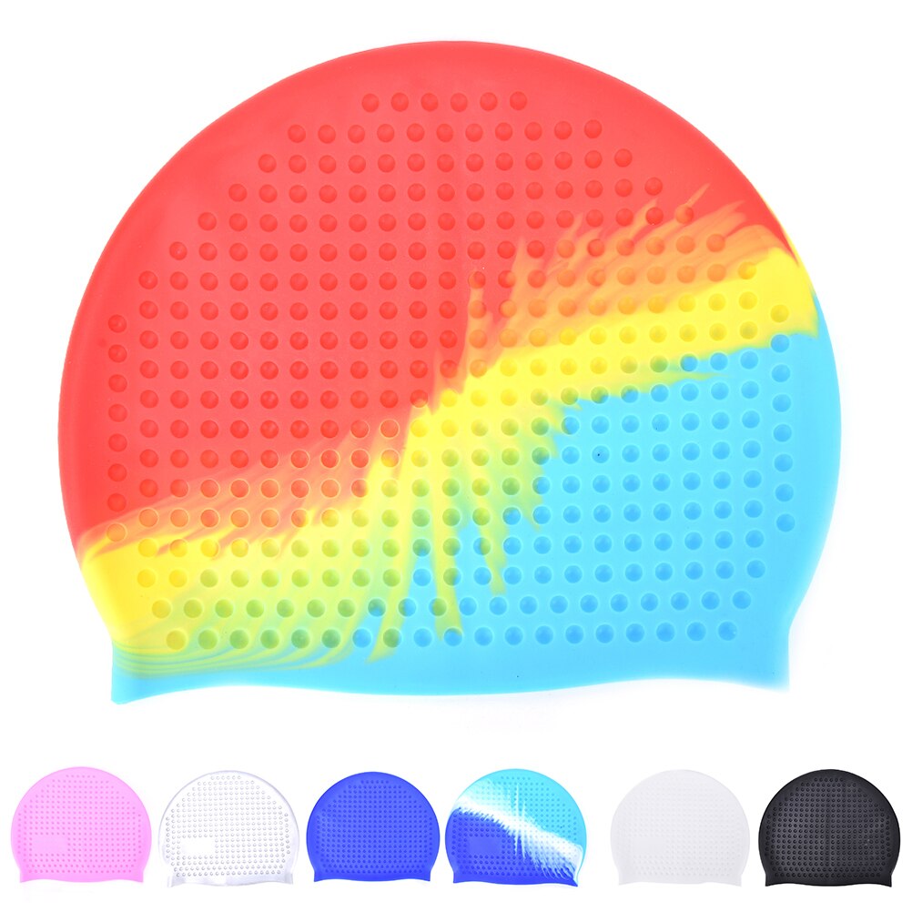 7 Colors Swimming Caps Women and Men Universal Silicone Swim Cap Waterproof Hair Ear Protect Swimming Cap JETTING