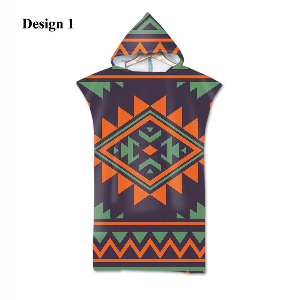 , triángulos geométricos aztecas, zigzag, diamantes, copos de nieve, Poncho grande para adulto, capucha, piscina, baño, toalla de playa: Design 1
