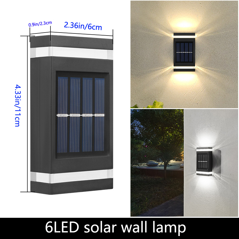 Kinkiet solarny Zewnętrzne wodoodporne oświetlenie zasilane energią słoneczną w górę/w dół do ogrodu Podwórko Dekoracja zewnętrzna domu IP65 Solar Path Light