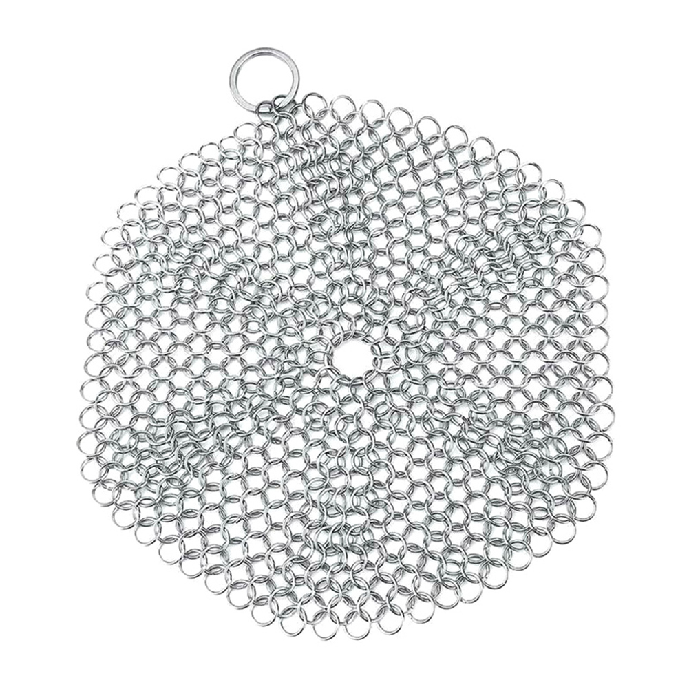 UEJ – filet en maille d'acier inoxydable, brosse de grattoir pour poêles de cuisine: 7X7inch
