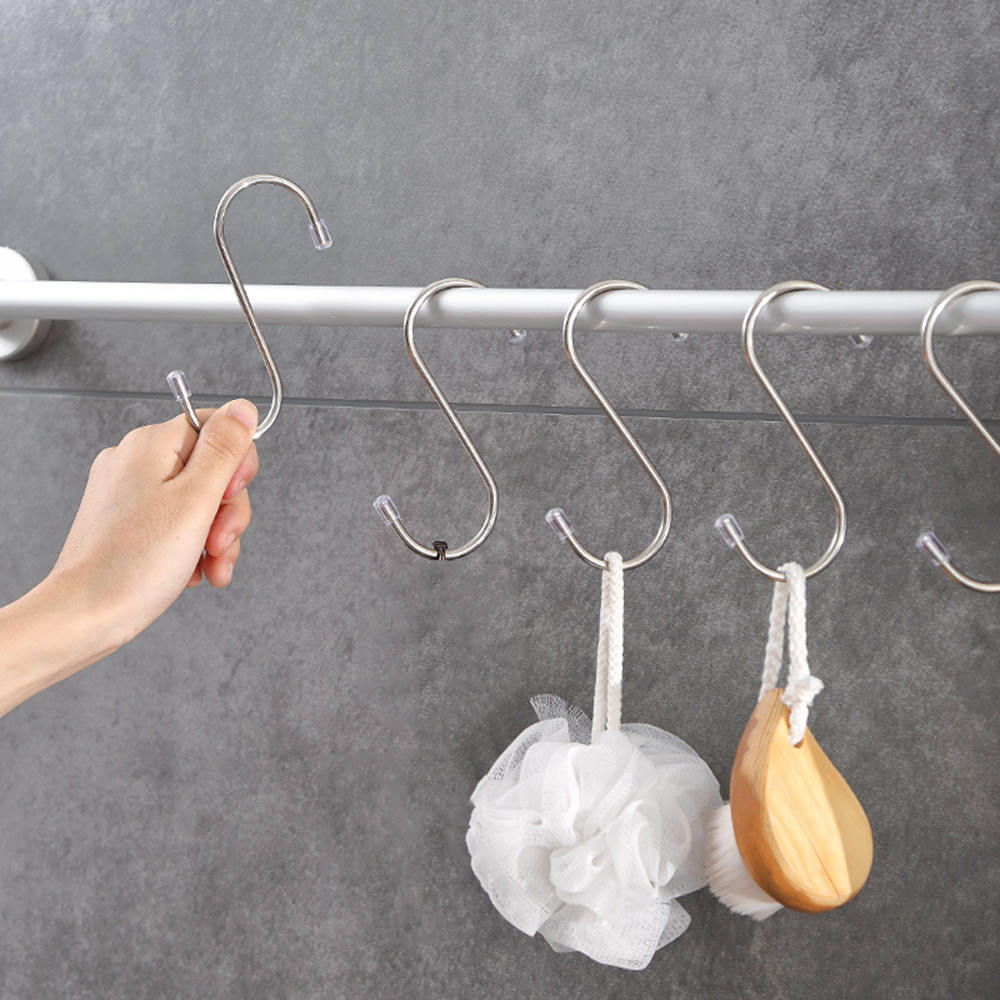 Gancho para colgar en forma de S de acero inoxidable 10 Uds. Ganchos para colgar ropa de baño y cocina ganchos para colgar