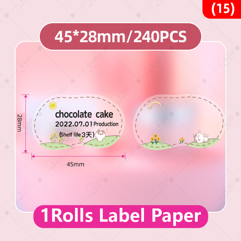 Niimbot Transparent Stickers Label Printer Stickers Portable Printer Niimbot Thermal Paper Labels Official Genuine For B1/B21: Light Black