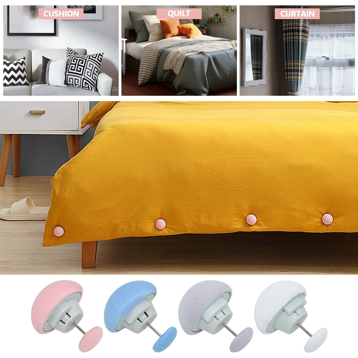 Fixateur de couette, drap de lit, Clip de couette, une touche pour déverrouiller facile, Clip de fixation pour housse de couette, boucles de couverture antidérapantes, pince de support de couette
