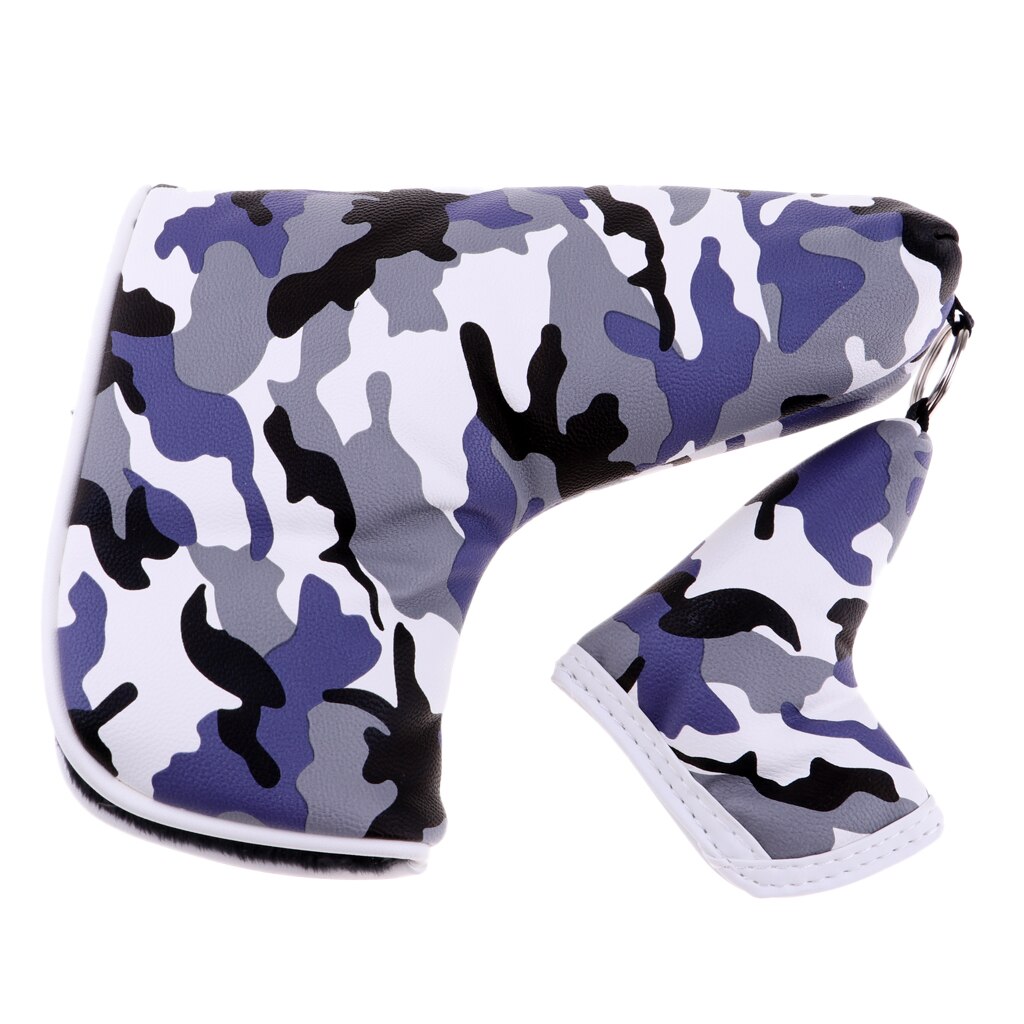 Compact Golf Blade Putter Head Sleeve Camouflage Pattern Headcover Protection: Purple