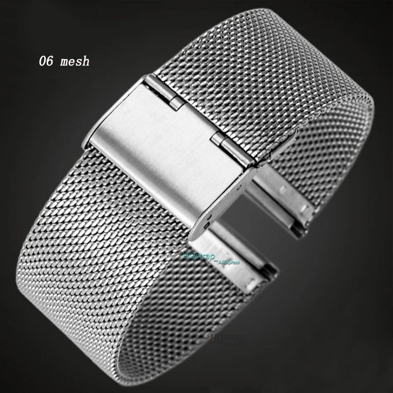 Correa de reloj milanesa 1,0/0,6/0,4, 18mm, 20mm, 22mm, correa de repuesto Universal de acero inoxidable para pulsera Seiko para pulsera de rol