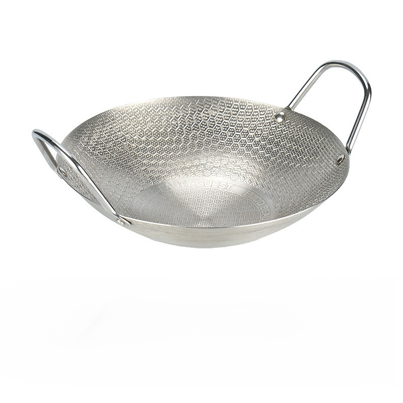 Fortykket og uddybet kogegryde honeycomb-gryde miljøvenligt rustfrit stål høj temperaturbestandigt non-stick køkkengrej: Sort