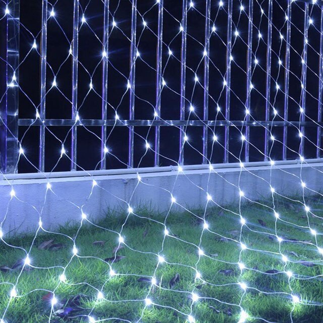 6 x 4m led nätmaskor fe string ljus julgirland fönster gardin fe ljus bröllopsfest ljus: Vit / 2 x 2m