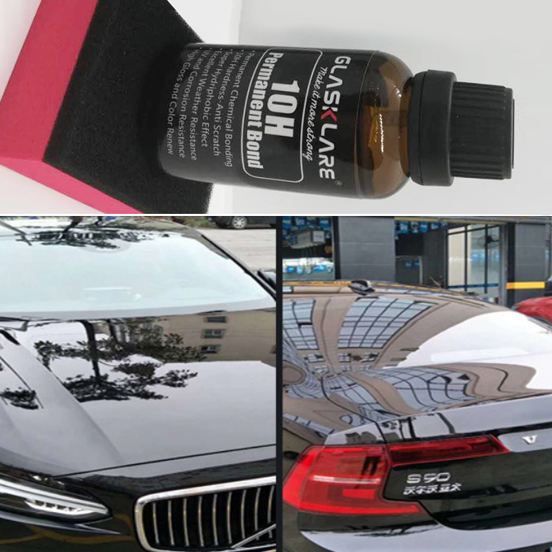 1 sæt 10h 30ml bil nano flydende keramisk belægning anti ridse glas anti-tåge agent kit tilbehør dele til biler polering