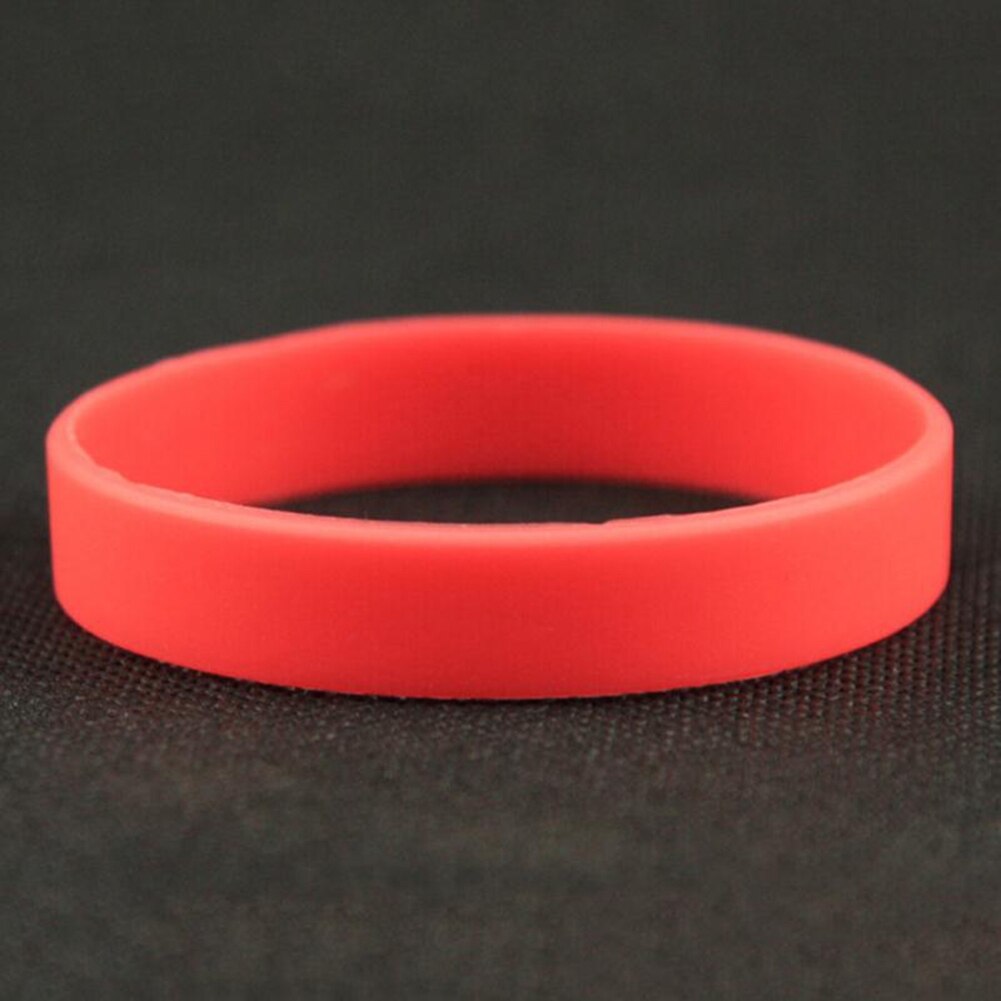 Sports Fitness Silicone Rubber Elasticity Wristband Cuff Bracelet Basketball Sports Wrist Band 12 Colors: Red