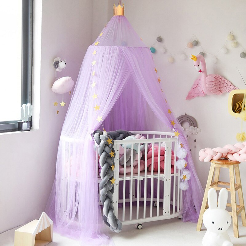 Rete di Zanzara del bambino Letto Tenda Culla Baldacchino Con Trasporto Stelle Ragazze Dei Bambini Rosa Principessa Tenda del Gioco Casa Appeso Tenda per bambini