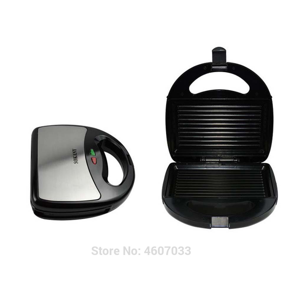 Rustfrit stål hjemmekontor sandwich maker maskine brødrister med non-stick plade brødrister morgenmad maskine 750w eu au stik