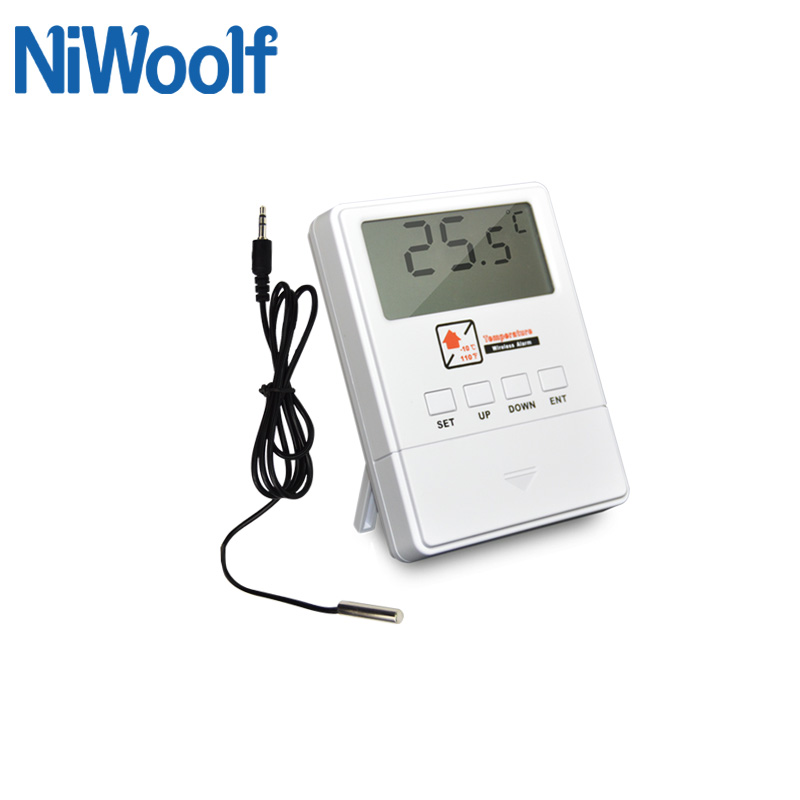 Trådløs temperaturdetektor lcd-skjermvisning 433 mhz innendørs termometer sensor for smarthus innbruddstyv wifi gsm alarmsystem
