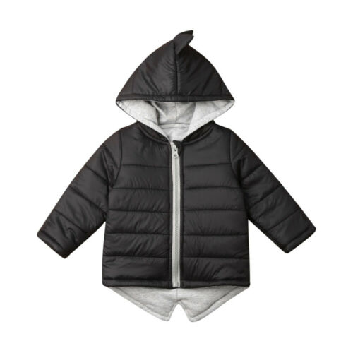 Peuter Baby Meisje Jongen Hoodies Uitloper Jas 3D Dinosaurus Winter Warme Jassen Kids Meisjes Rits Jas Warm Hooded Lange Mouwen jas: A / 2T