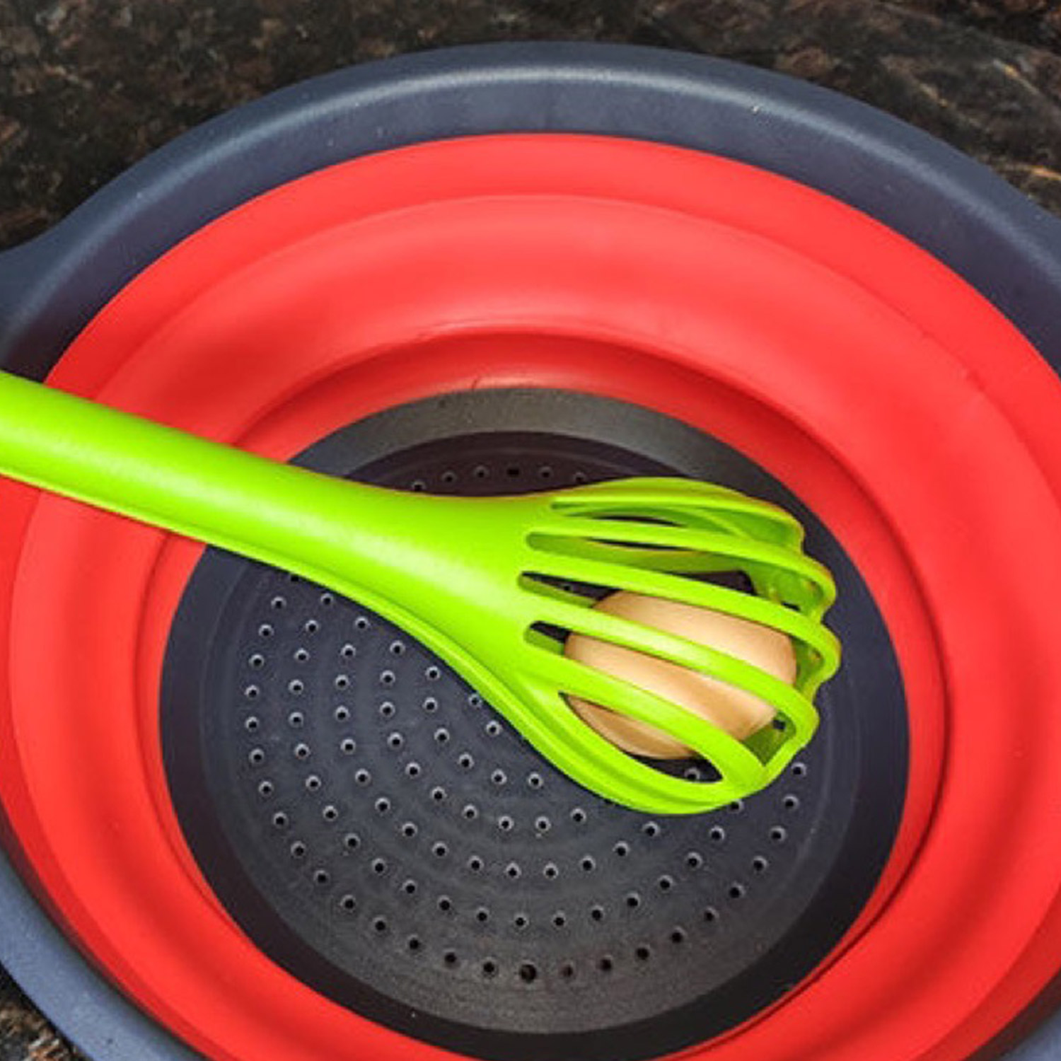 Egg Whisk Kitchen Mixer 2-in-1 Egg Beater Plastic Small Balloon Blender for Blending Stirring Beating