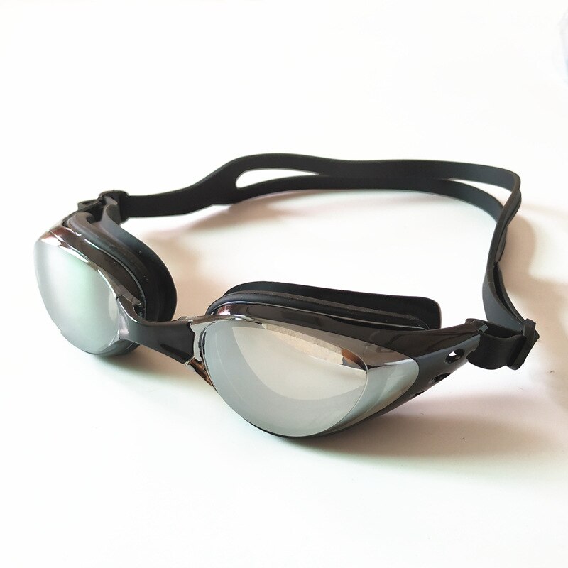 Stil vandtætte anti-dug galvaniseringsbriller boxed box bære behagelig justerbar klar almindeligt glas svømmebrille