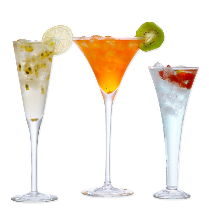 Kristallen Glas Champagne Glazen Verre Mariage Wedding Creatieve Hoorn Hoge Voet Martini Bubble V Vorm Zoete Wijn Cocktail Cups