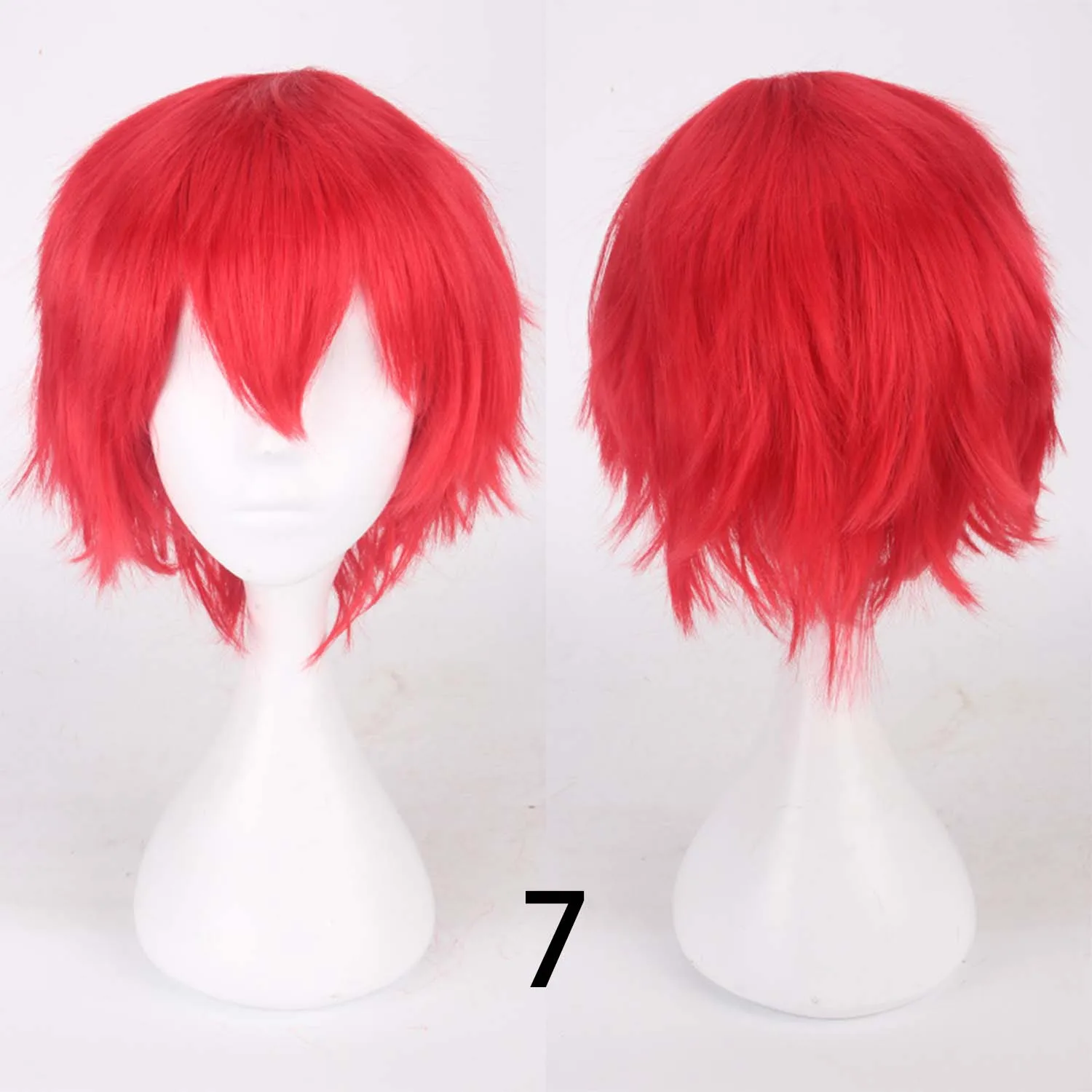 Wolf schneiden Mit Pony abgehackt Cosplay Party Perücke Für Männer Frauen Rosa verrotten Blau Lila Koreanischen Stil Mann Perücke Synthetische Kurze Perücken: Fs1b/99j