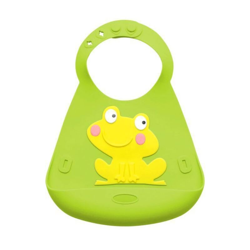 Cute Baby Bib Silicone Cartoon Waterproof Washable Infants Kids Rice Bibs