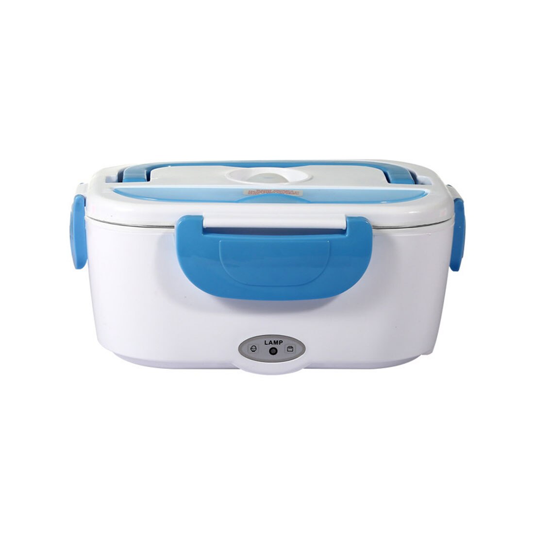 Portable Electric Rice Cooker 12V/ 110V 220V Dual Use Home Car Heating Stainless Steel Lunch Box Thermos Food Warmer Container: BLUE / 110V-12V US PLUG / Stainless steel