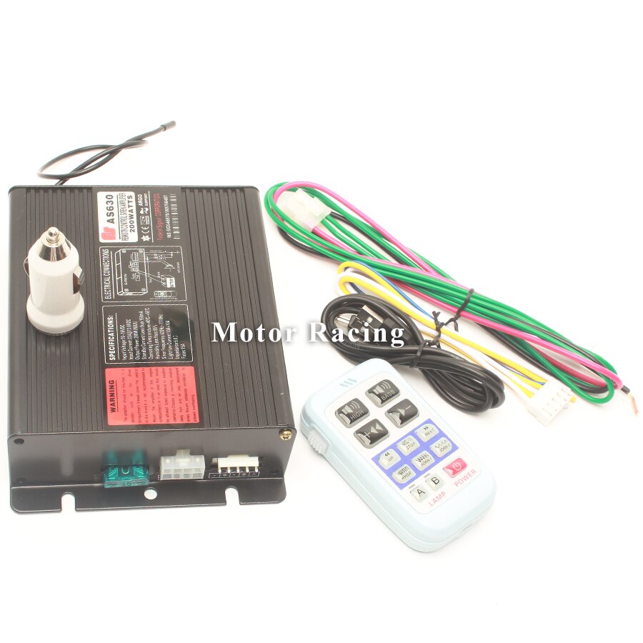 Universal 12V 200W Alarm Horn Megaphone Multi Tone Police Siren Special Sound Wireless Remote Waring Loudspeaker Boat Train Horn