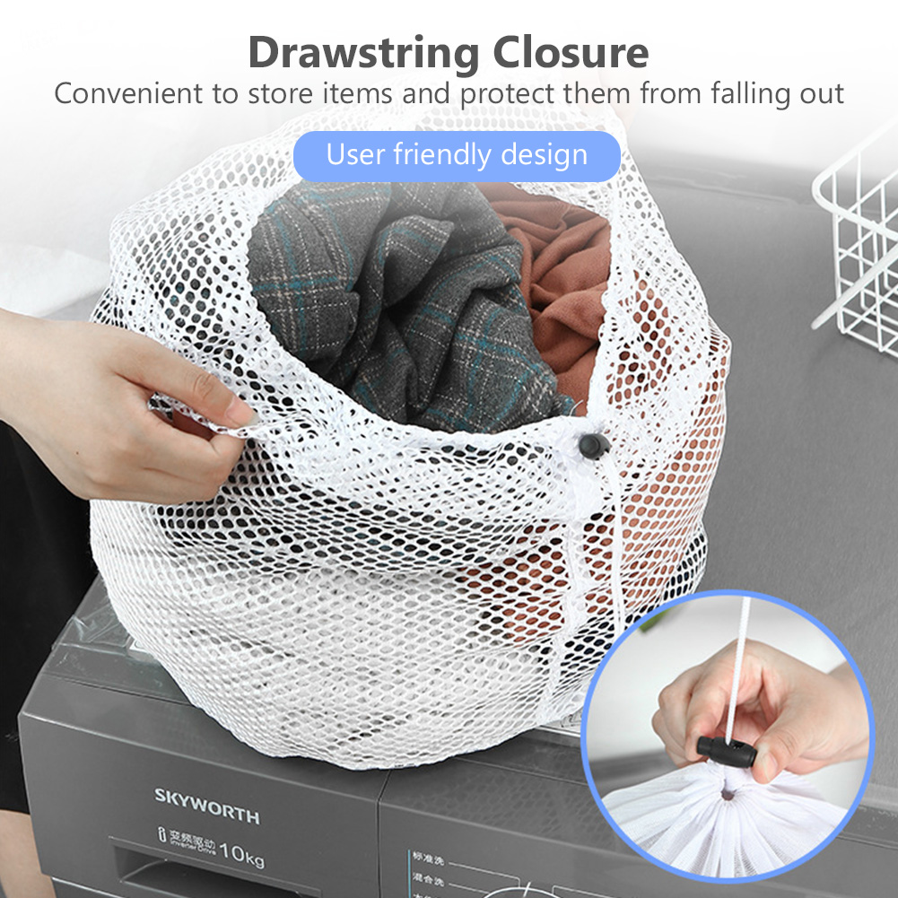 4 Size Washing Machine Laundry Bag Mesh Underwear Drawstring Bra Socks Wash Foldable Dirty Capacity Clothes Storage Household
