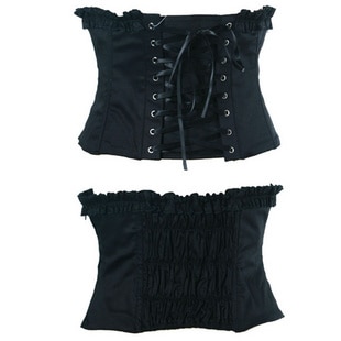 Black Lolita Boned Waist Cincher Gothic Corset Body Shaper for Lady