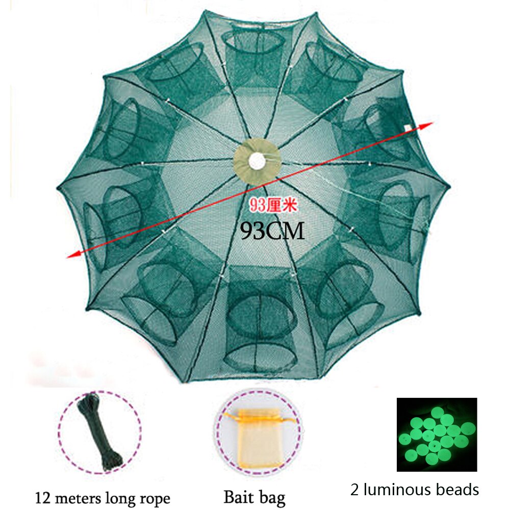Folding Portable Hexagon Fish Network 4-20 Holes Fishing Net Easy To Use Fish Nets Shrimp Nets Shrimp Cage Fishing Cage: B- 20 Holes