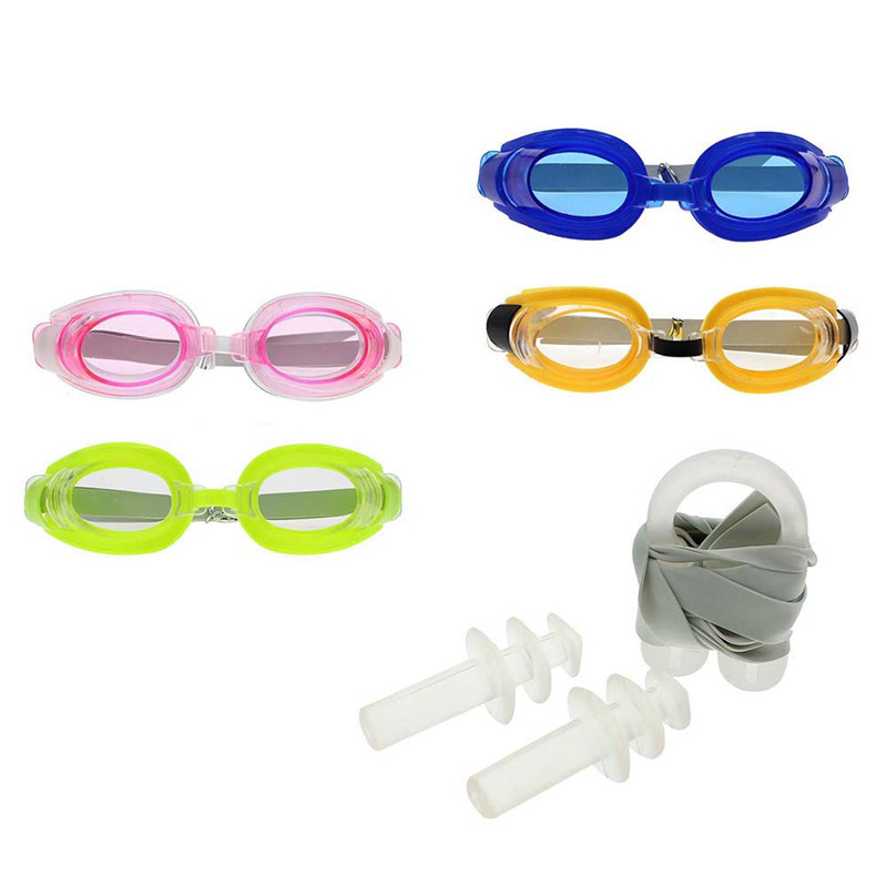 Zomer Zwemmen Zwembril Set Met Oordopjes En Neus Clip Voor Kinderen Volwassen (Roze)