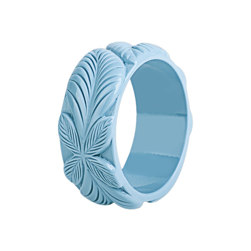 Trendy Resin Cuff Engraved Flowers Bracelets Bangles for Women Acrylic Wide Bracelets Female Simple Charm Jewelry: light blue