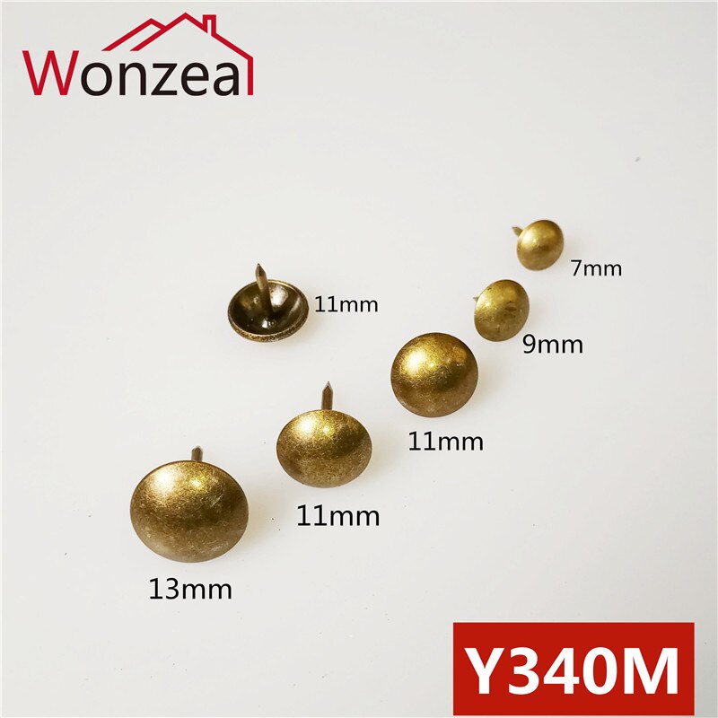 100pcs Small Antique Brass Bronze Upholstery Nail Jewelry Wine Case Box Sofa Decorative Tack Stud Pushpin Doornail Hardware