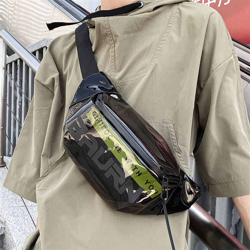 TPU Chest Bag Female Brand Personality Transparent Bag Street Trend Hip Hop Shoulder Messenger Bag Ins Sports Waist Bag