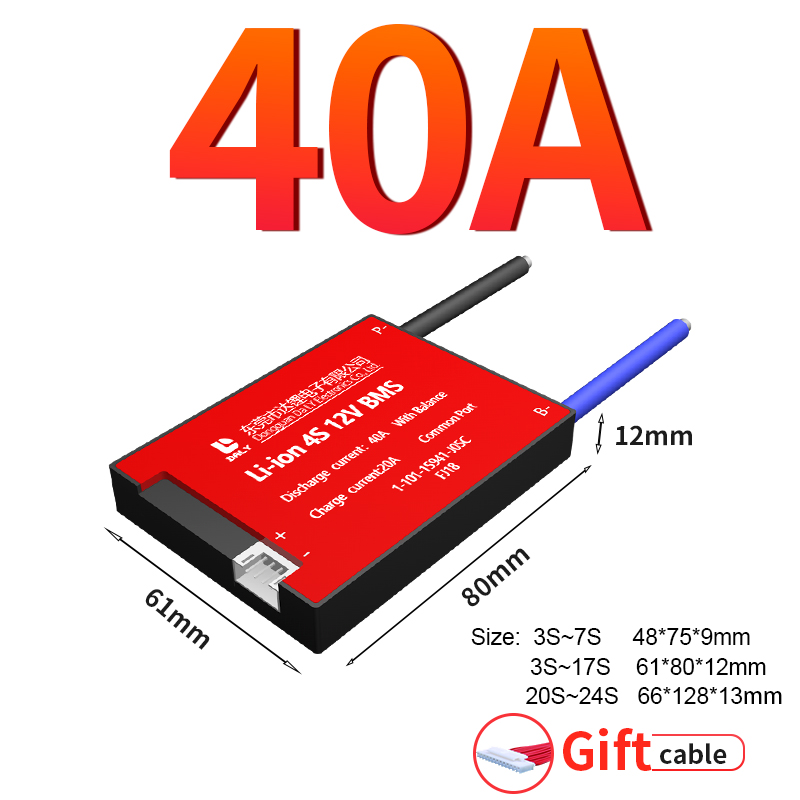 6s 24v 15a 20a 30a 40a bms sistema de gestão da bateria pcba 18650 acessórios para 18650 bateria de íon de lítio com equilíbrio: 40A