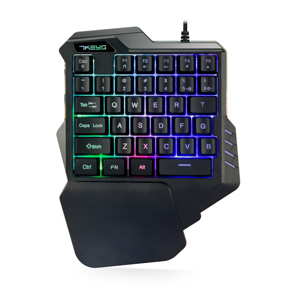 G30 Wired Gaming Keyboard with LED Backlight 35 Keys One-handed Membrane Keyboard Gaming Keyboards Mini Keypad l1205#2: Default Title