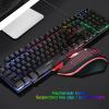 Keyboard And Mouse Combo Gaming Mechanical Color Breathing Backlight 104 keys Mouse Gamer Kit For Computer Game PC Laptop: BK