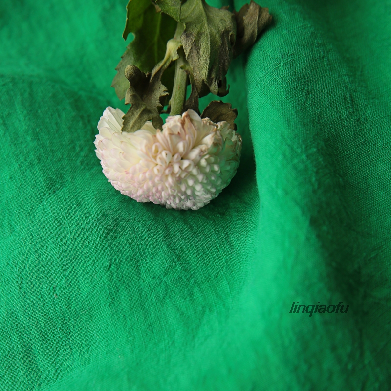Emerald green brand linen fabric high-end linen cloth,skirt dress fabric Linen clothing Fabric,telas patchwork algodon
