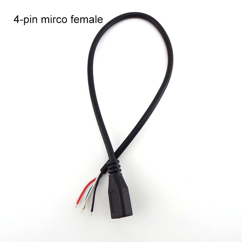 1/5Pcs Micro Usb 2.0 Een Vrouwelijke Mannelijke Jack Opladen Connector Kabel 4 Pin 2 Pin 4 Draden charge Cord Diy Voor Android Interface: 4 pin female / 5pcs